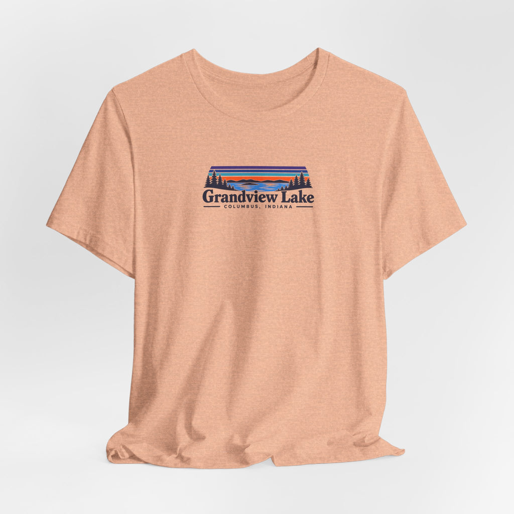 Grandview Lake Landscape Tee — Retro Mountain Lake Graphic T-Shirt
