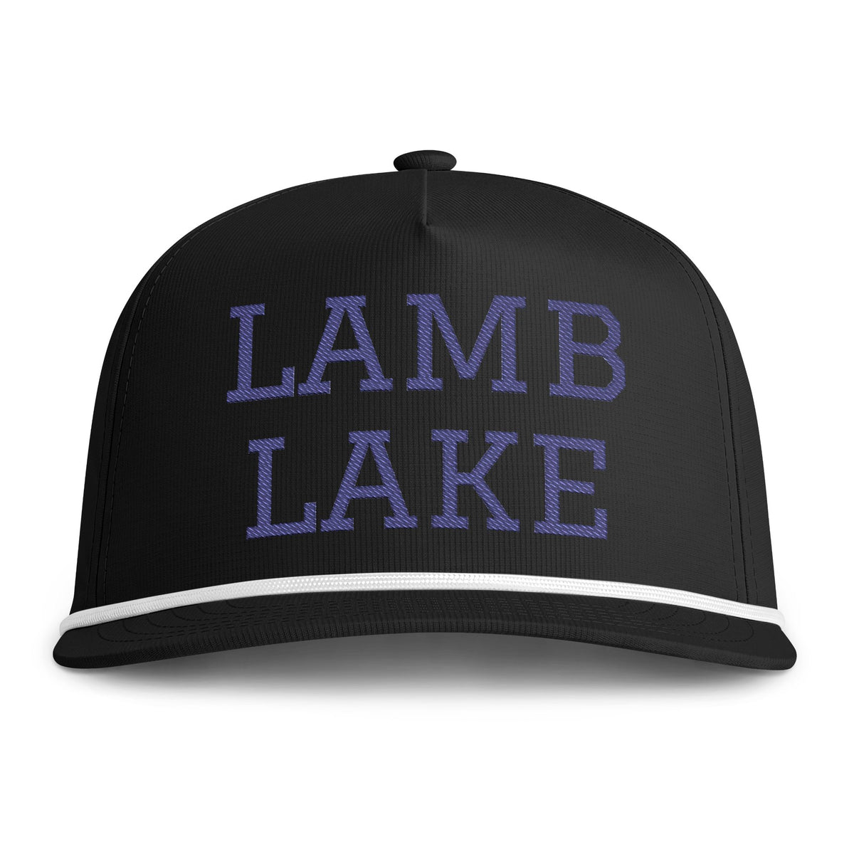 Lamb Lake Rope Cap — Embroidered Stitch Vintage Sun-washed Trucker Hat
