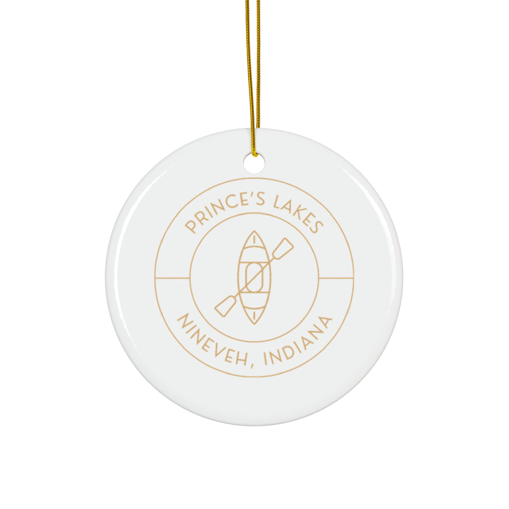 Ceramic Ornament — Prince’s Lakes Kayak Design (Nineveh, Indiana)