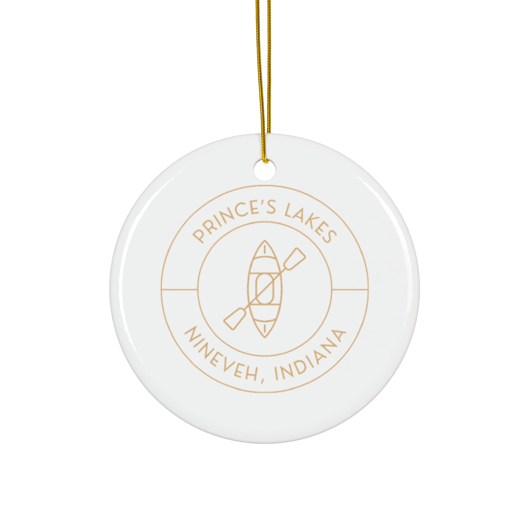 Ceramic Ornament — Prince’s Lakes Kayak Design (Nineveh, Indiana)