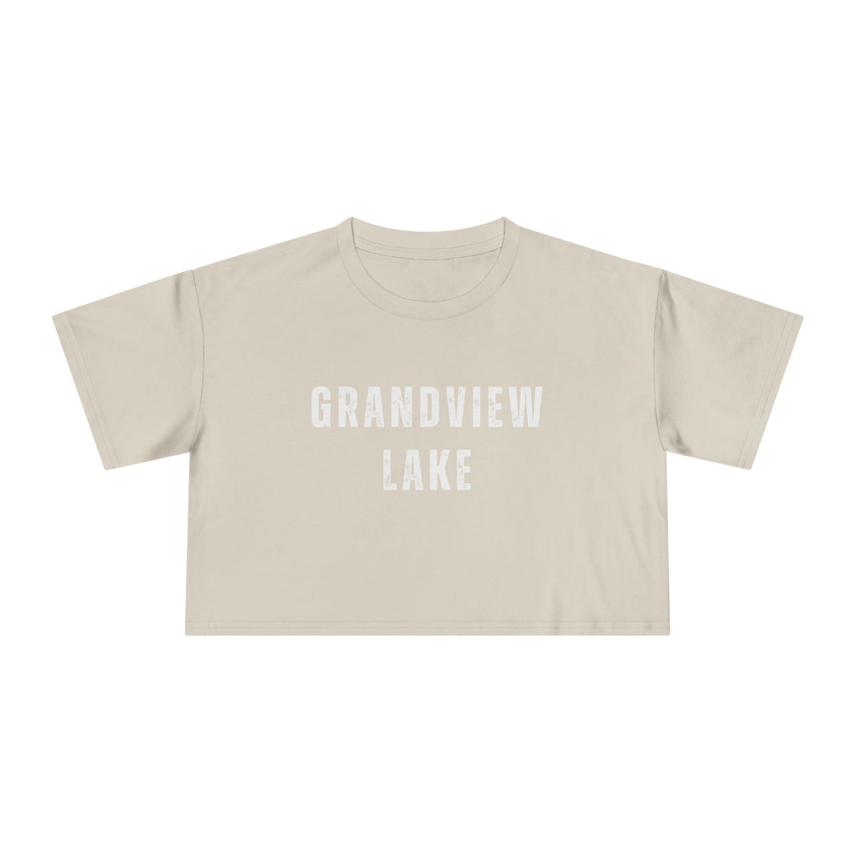 Grandview Lake Crop Tee — Women's Casual Lakeside Graphic Top