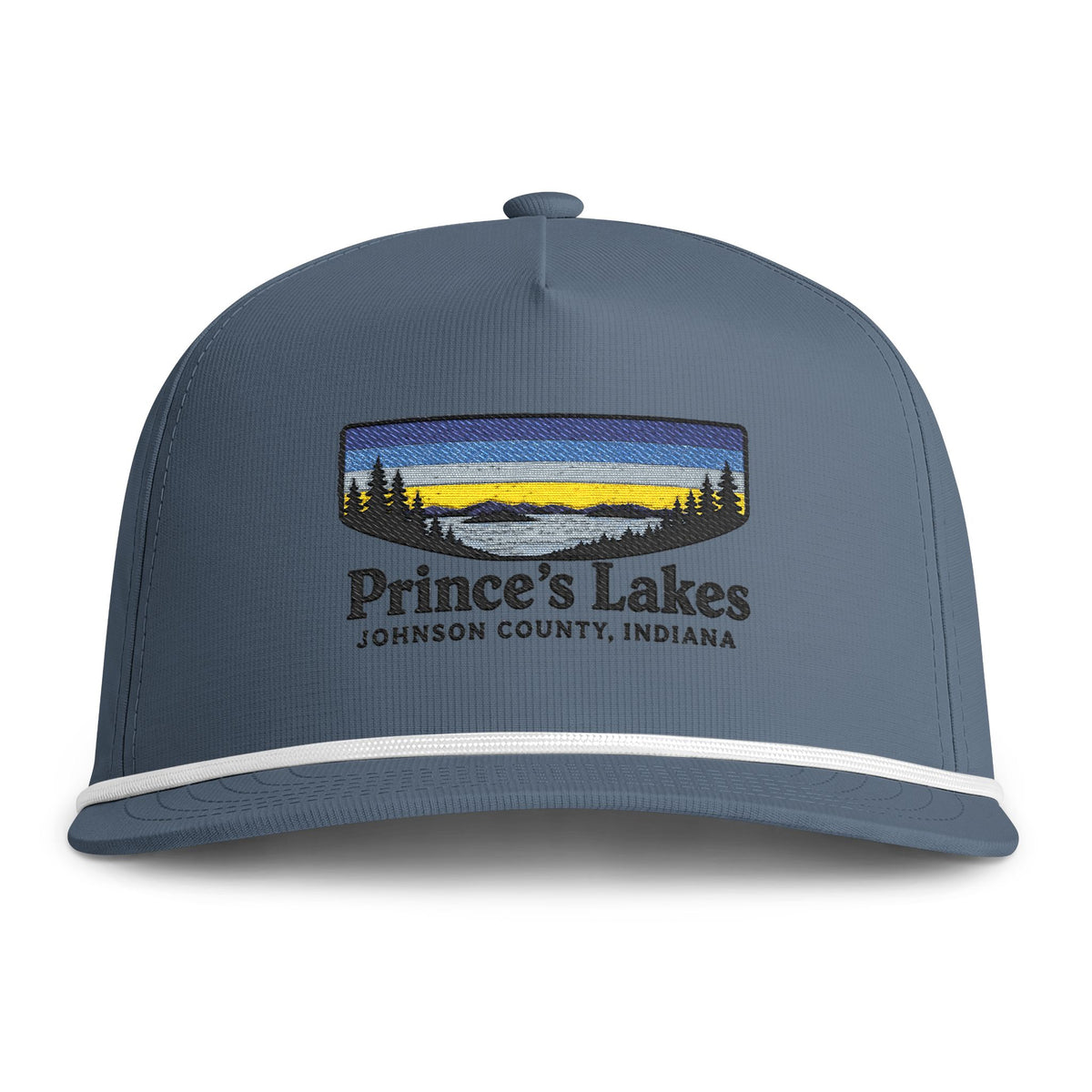 Prince's Lakes Sunset Rope Cap — Vintage Sunwashed Embroidered Baseball Hat