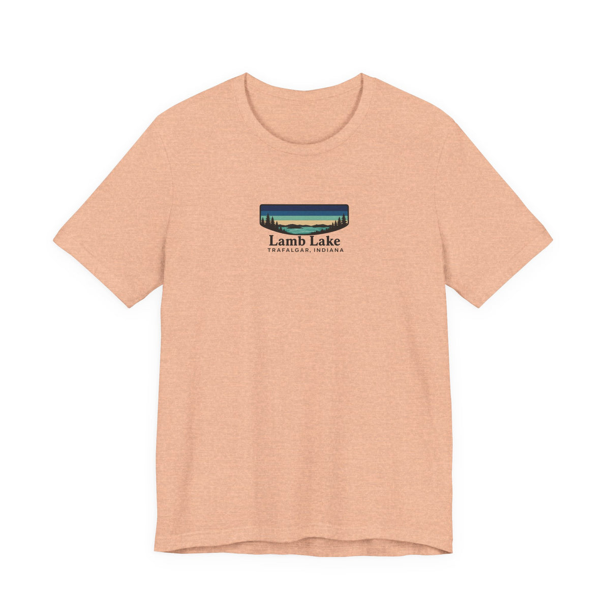 Lamb Lake Landscape Tee — Retro Mountain Lake Graphic T-Shirt