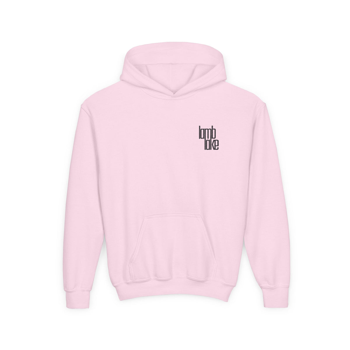 Youth Hoodie — Minimal 'lamb lake' Chest Logo Streetwear