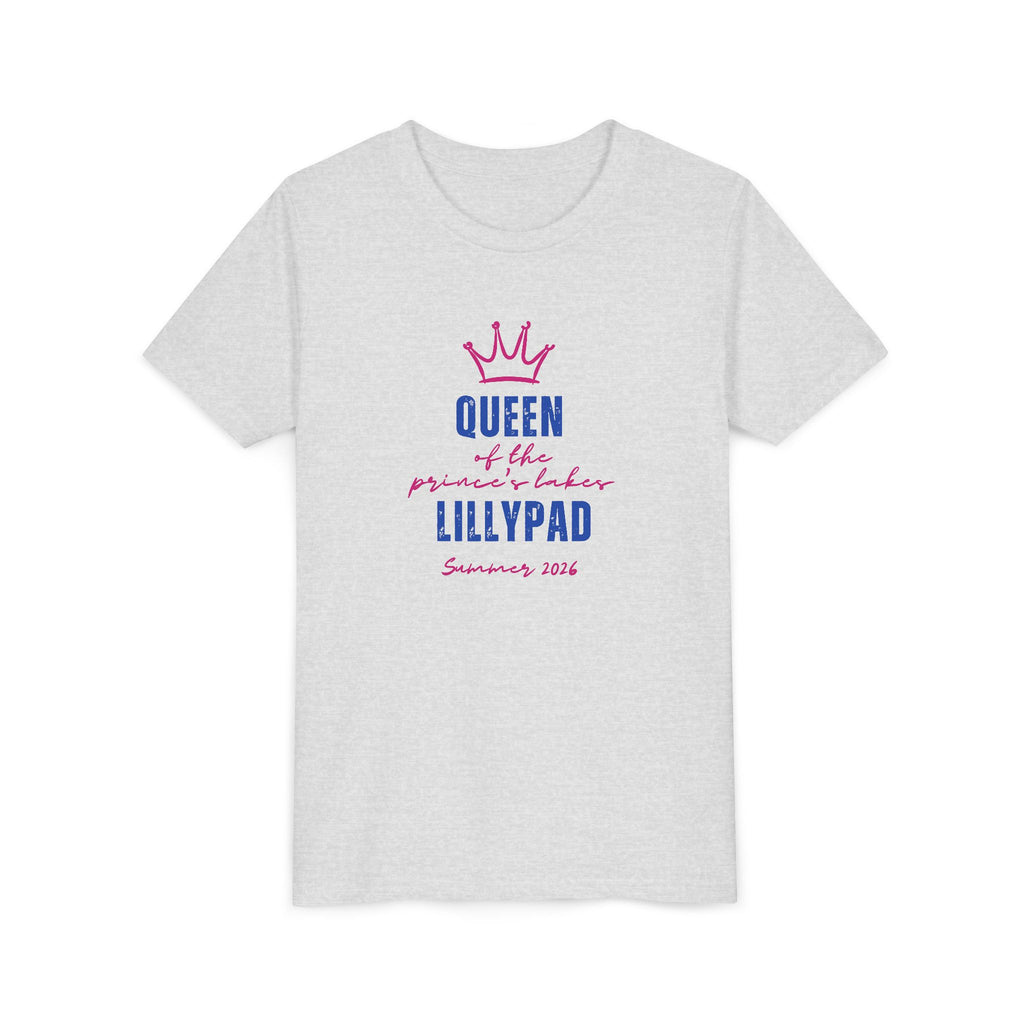 Youth Tee — "Queen of the Lillypad" Crown Graphic Kids Shirt