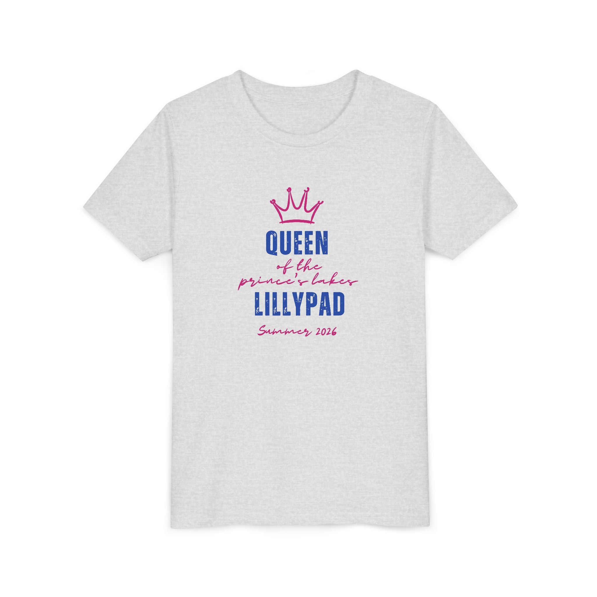 Youth Tee — "Queen of the Lillypad" Crown Graphic Kids Shirt
