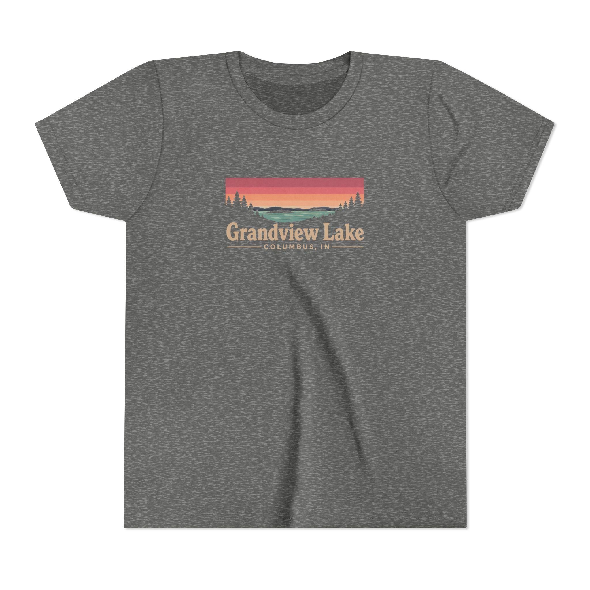 Youth Tee — Grandview Lake Retro Sunset Graphic