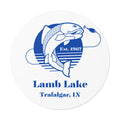 Lamb Lake Fishing Round Vinyl Sticker