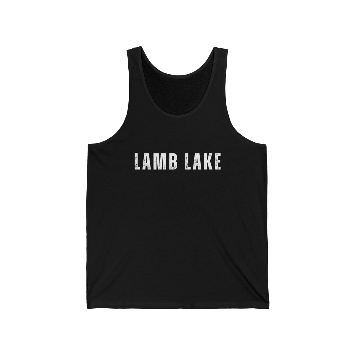Lamb Lake Tank Top — Retro Collegiate Graphic Lake Shirt