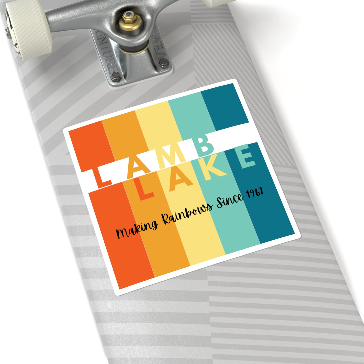 Lamb Lake Sticker — Making Rainbows Square Sticker