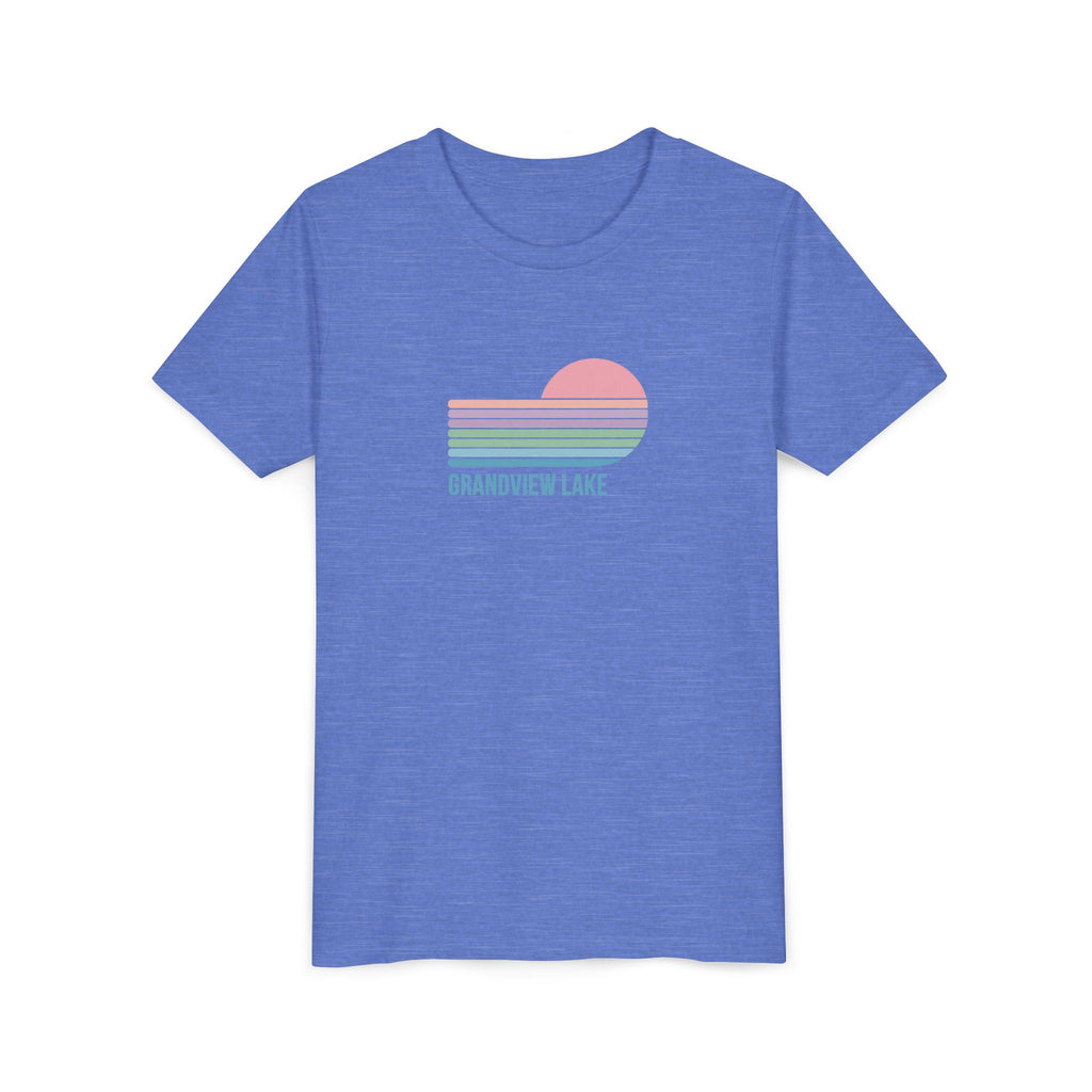 Youth Tee — 'Grandview Lake' Pastel Retro Sunset Kids T-Shirt