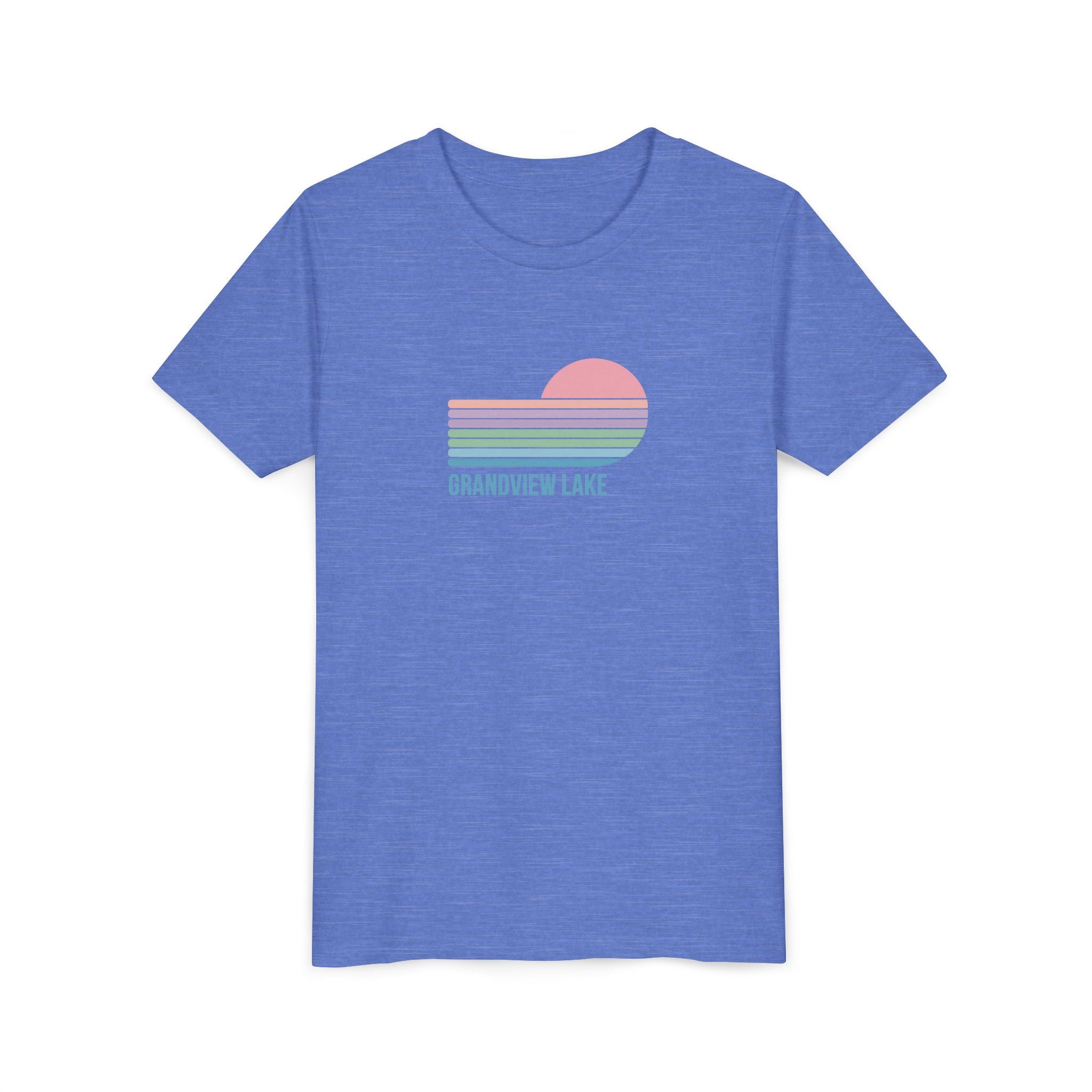 Youth Tee — 'Grandview Lake' Pastel Retro Sunset Kids T-Shirt