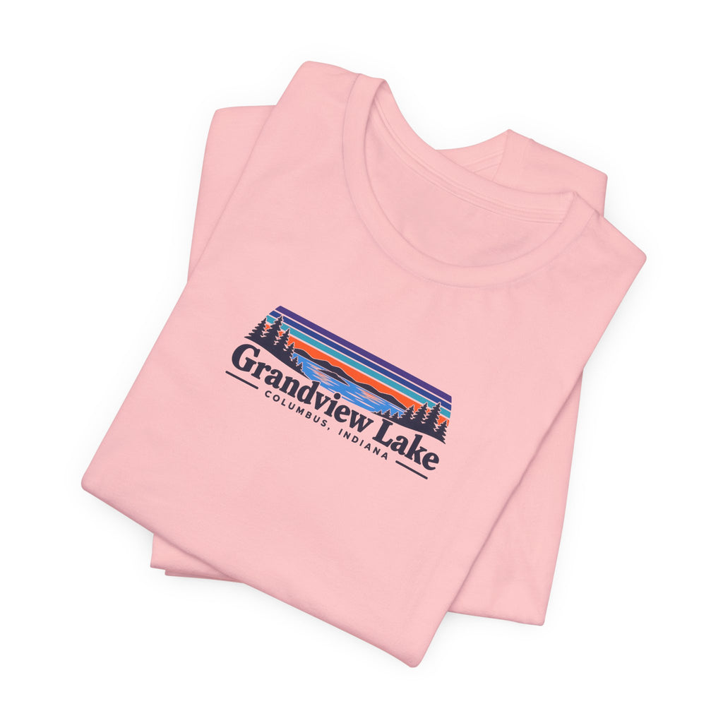 Grandview Lake Landscape Tee — Retro Mountain Lake Graphic T-Shirt