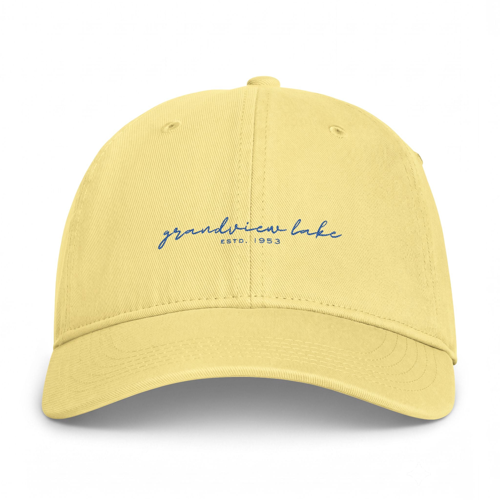 Washed Coastal Cap — "Grandview Lake" Embroidered Lake Hat