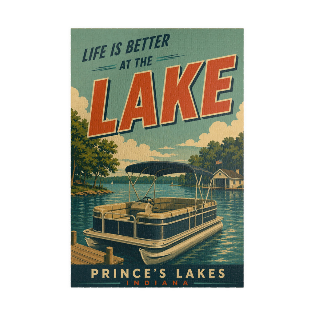 Life Is Better at the Lake Puzzle — Vintage Lakeside Poster Jigsaw (1014 pcs)