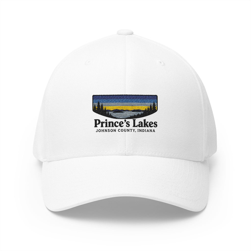 Prince’s Lakes Embroidered Cap — Scenic Lake Sunset Hat