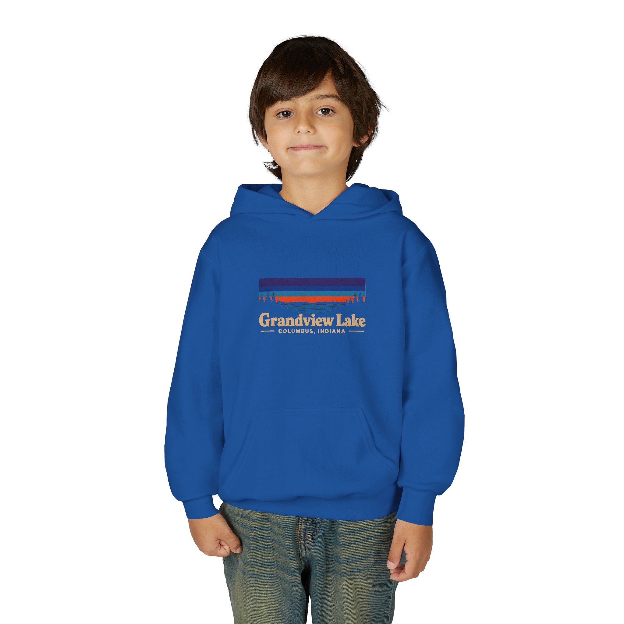 Youth Hoodie - Grandview Lake Sunset Logo