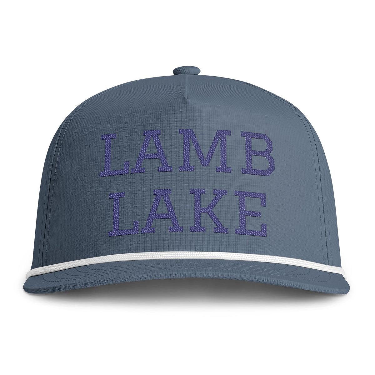 Lamb Lake Rope Cap — Embroidered Stitch Vintage Sun-washed Trucker Hat