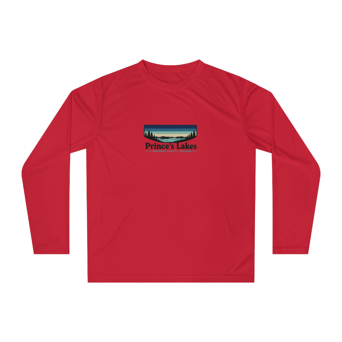 Prince's Lakes Performance Long Sleeve Shirt — Retro Lakeside Graphic