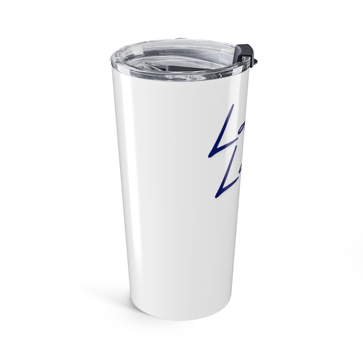20oz Tumbler — "Lamb Lake" Blue Script Insulated Travel Cup