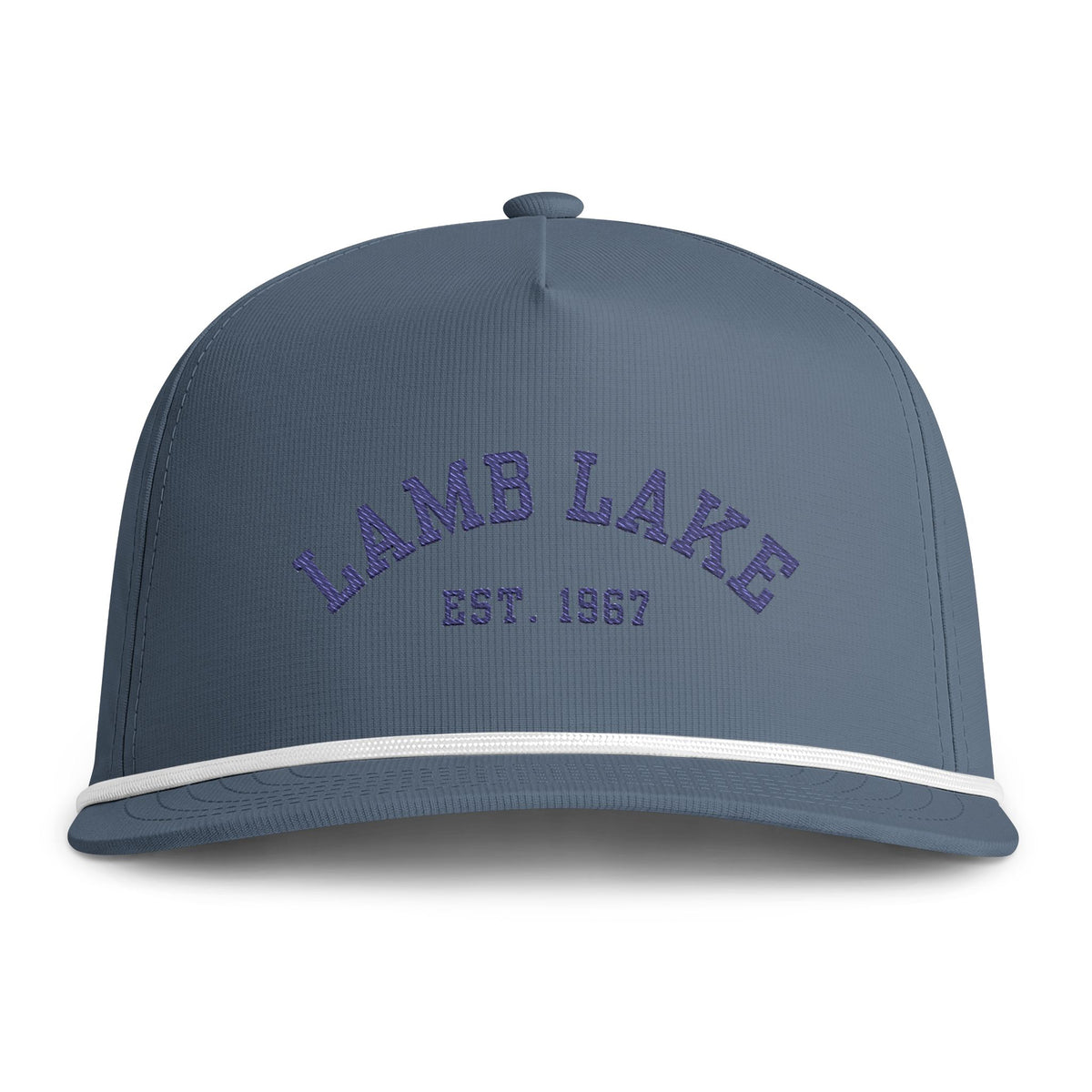 Sunwashed Rope Cap - 'LAMB LAKE' est. 1967 Embroidered Trucker Hat