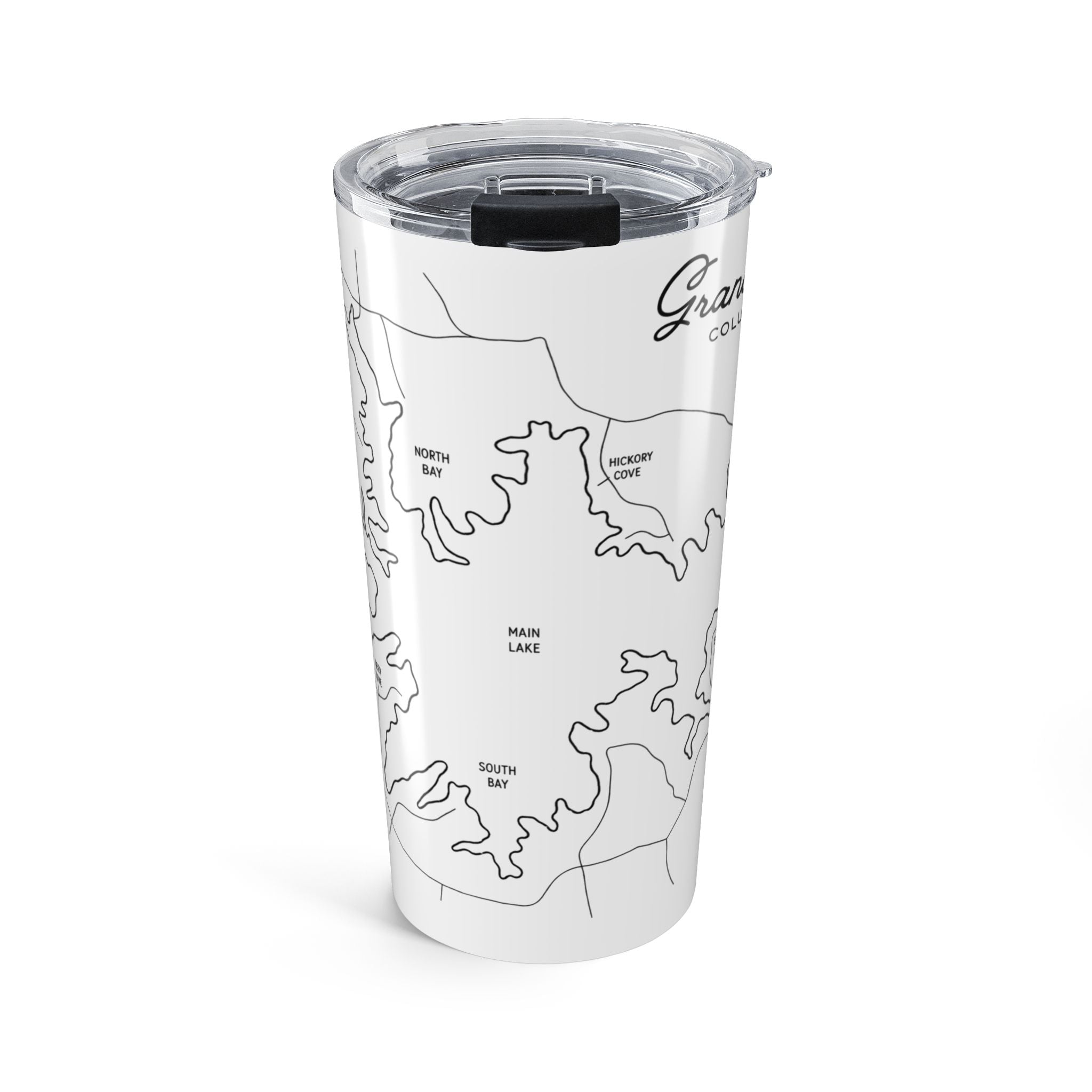 20oz Prince's Lakes Map Tumbler — Retro Minimalist Lake Map Design