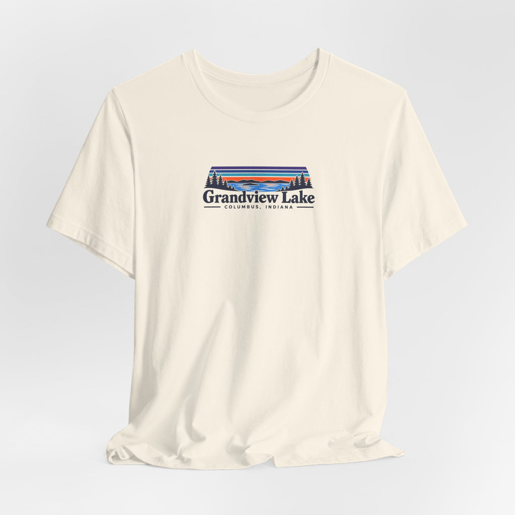 Grandview Lake Landscape Tee — Retro Mountain Lake Graphic T-Shirt