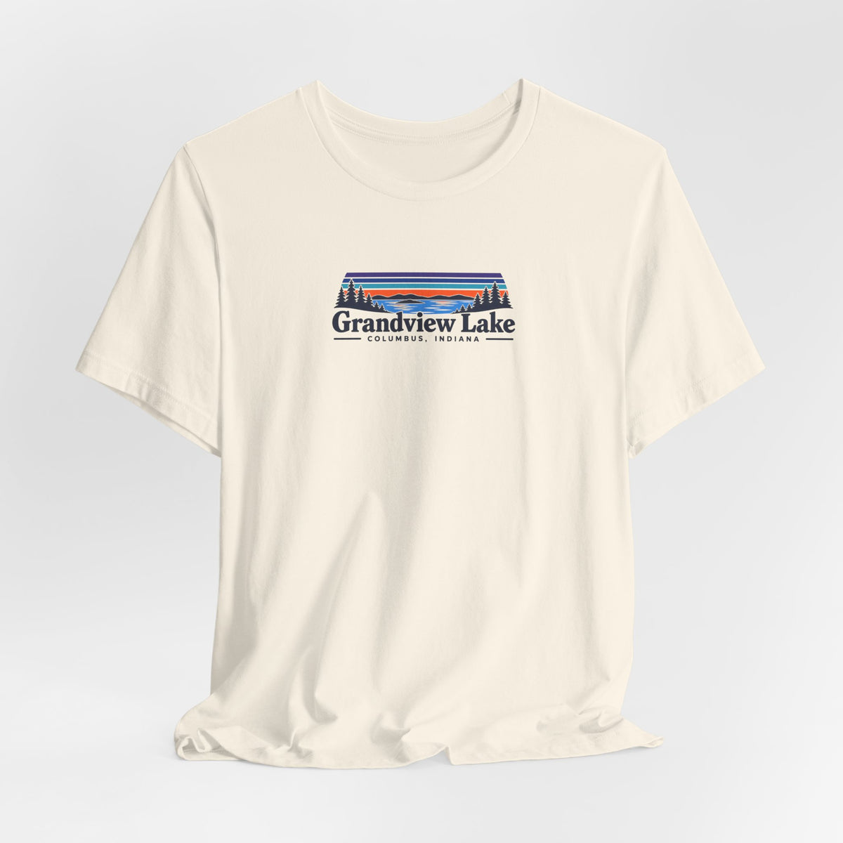 Grandview Lake Landscape Tee — Retro Mountain Lake Graphic T-Shirt