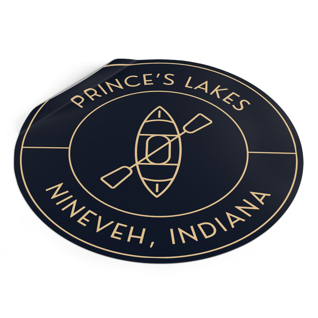 Round Vinyl Stickers- Kayak Prince's Lakes