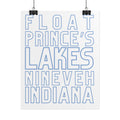 Rolled Poster — Float Prince's Lakes Nineveh Indiana Minimal Typography Travel Art