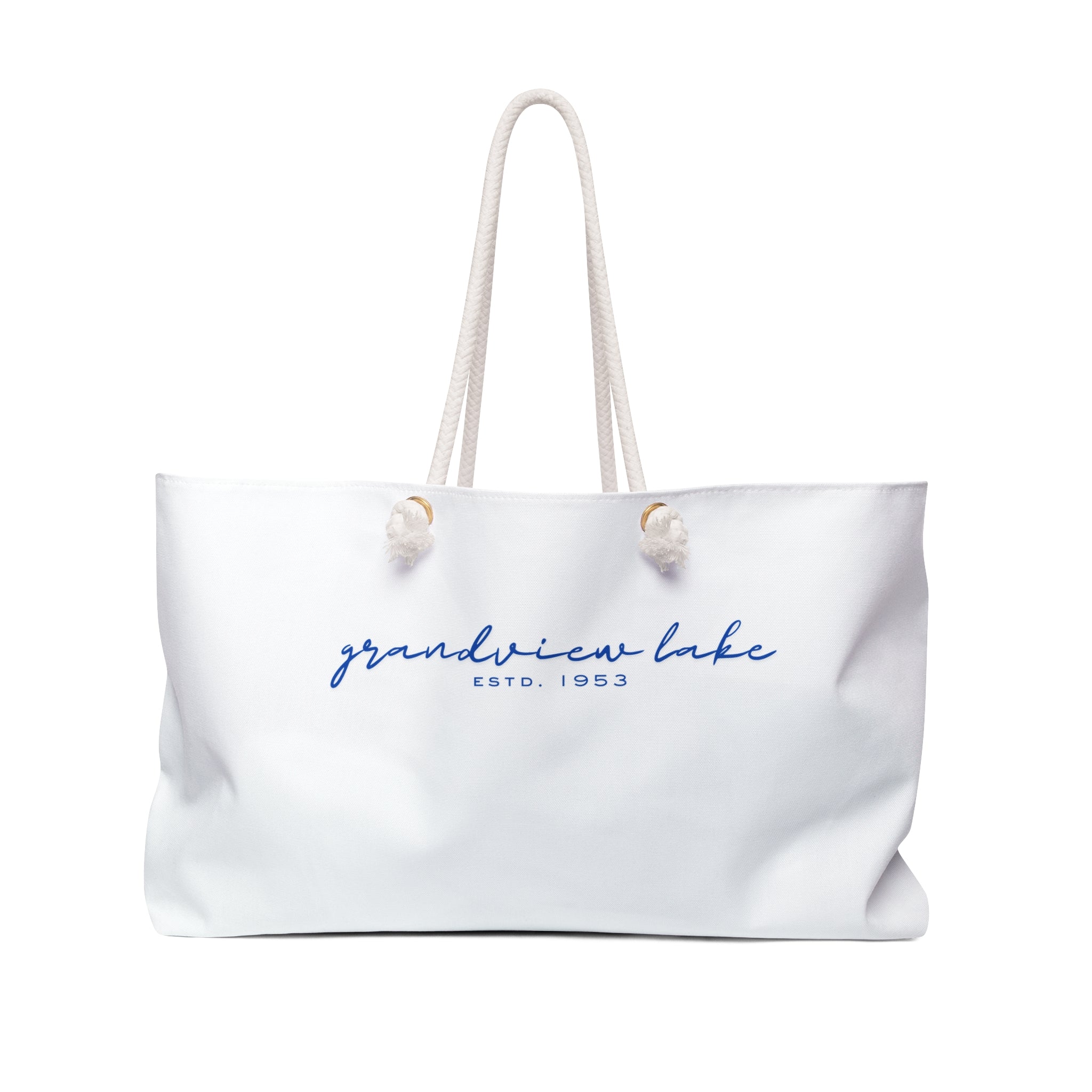 Weekender Bag - 'Grandview Lake' Script Tote | Travel & Lake Getaway Bag