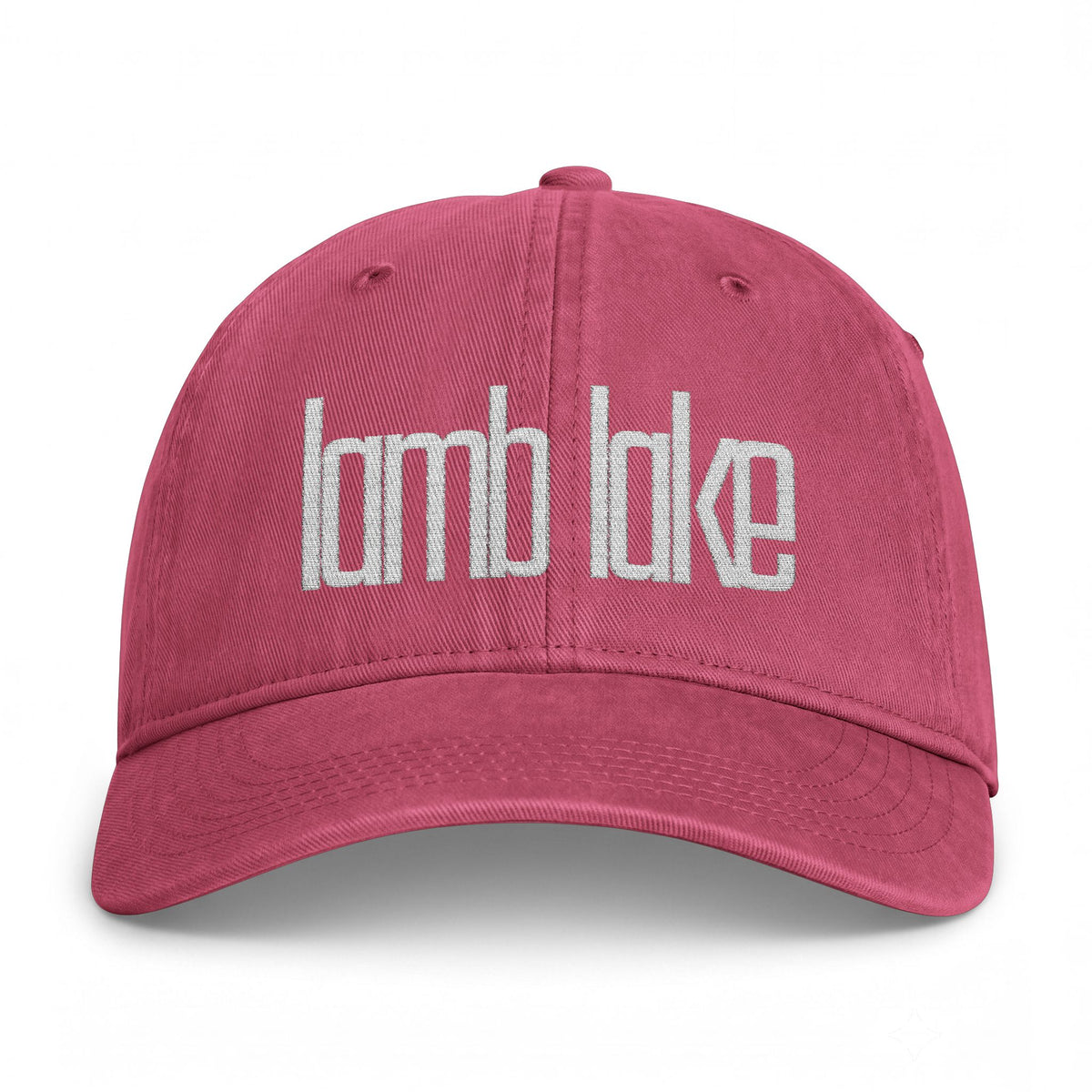 Distressed 'lake lake' Embroidered Washed Cap