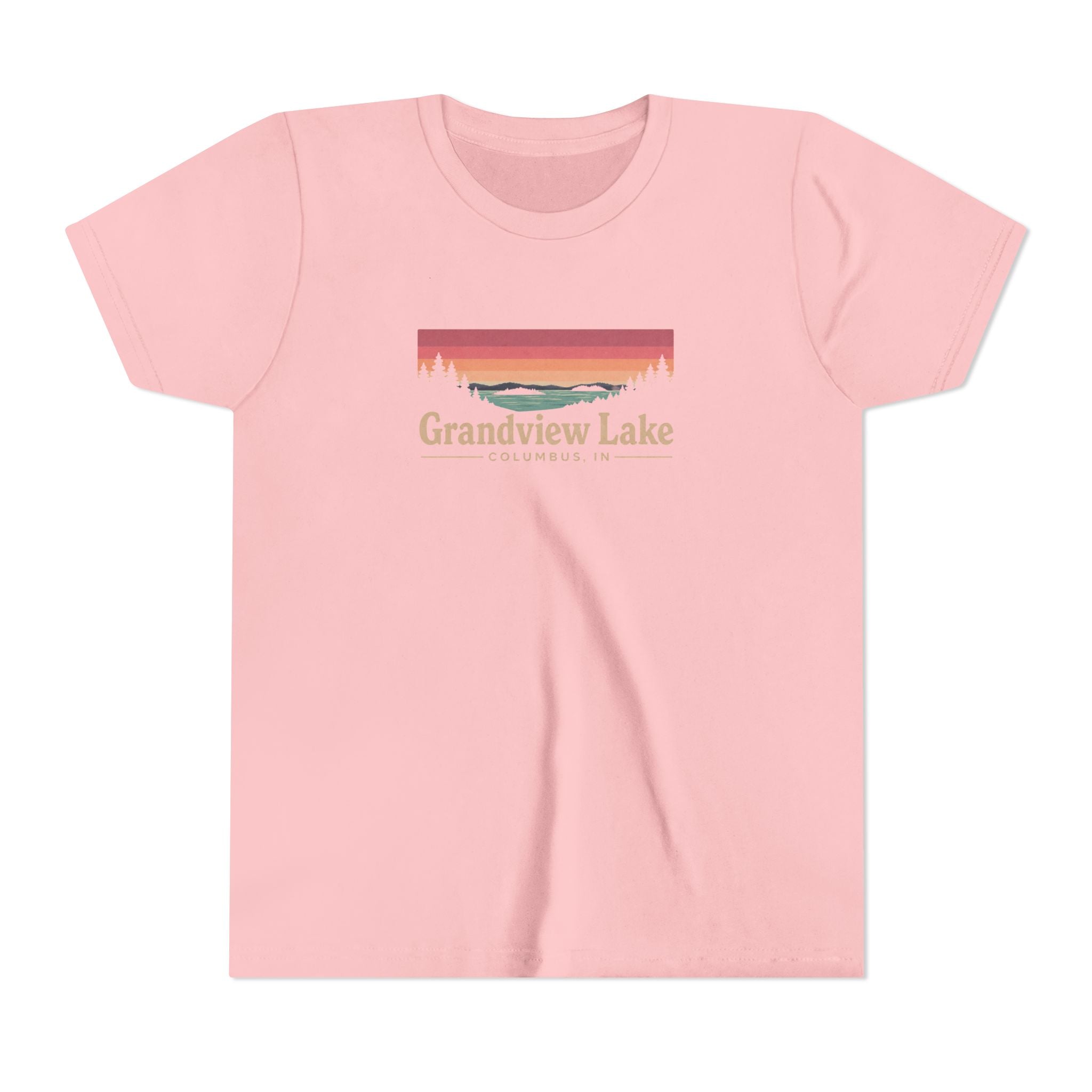 Youth Tee — Grandview Lake Retro Sunset Graphic