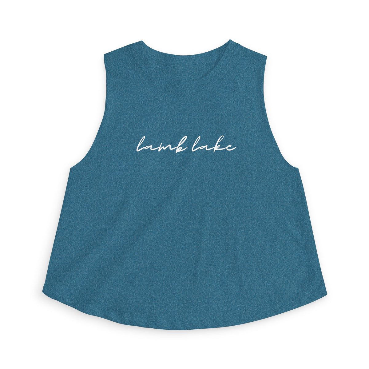 Lake Script Crop Top — 'lamb lake' Women's Casual Summer Tank