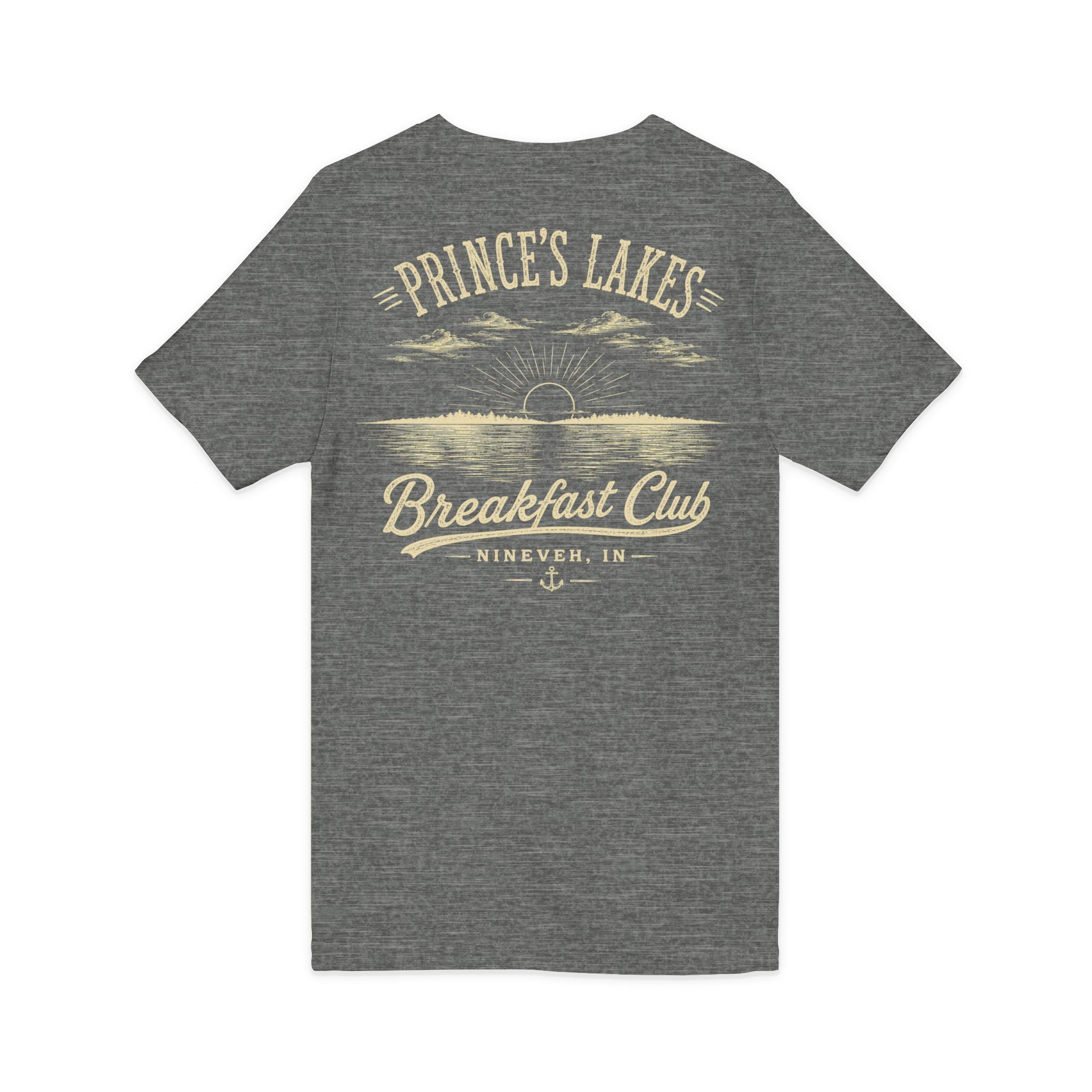 Good Food Good Company Good Morning V-Neck Tee — Retro Lake Breakfast Club Graphic Shirt