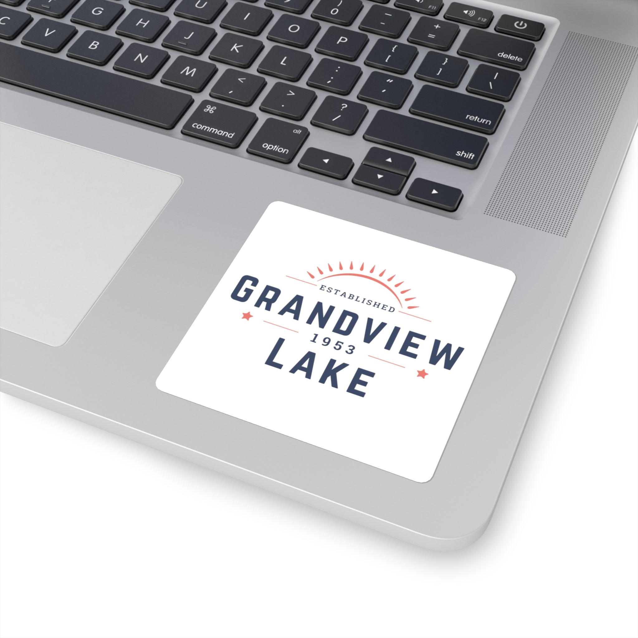 Grandview Lake Established 1953 Square Sticker — Vintage Lakeside Decal