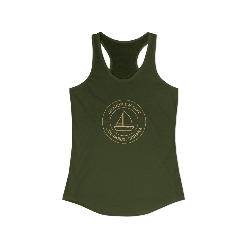 Women's Racerback Tank- Sailboat Grandview Lake