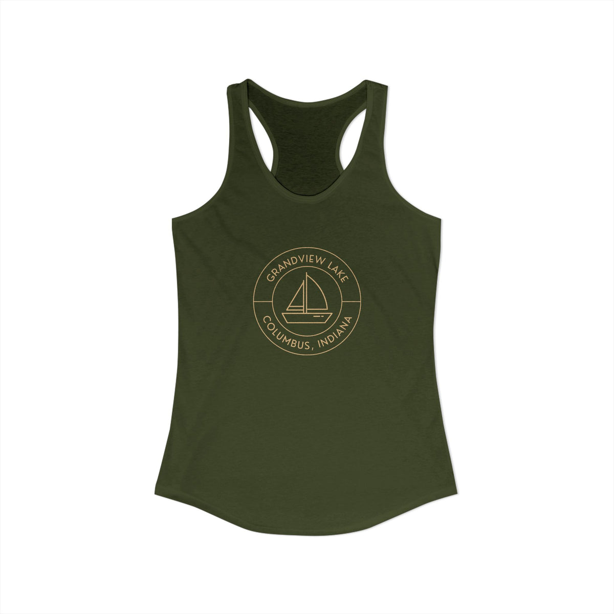Women's Racerback Tank- Sailboat Grandview Lake