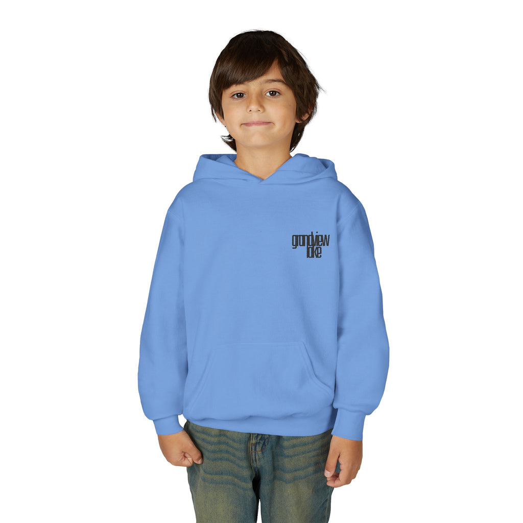 Youth Hoodie — Minimal 'grandview lake' Chest Logo Streetwear