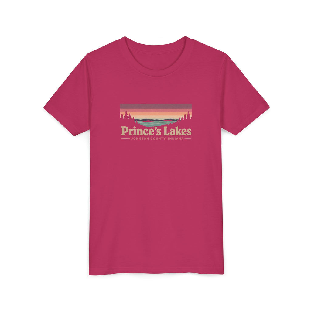 Youth Tee — Prince's Lakes Retro Sunset Graphic