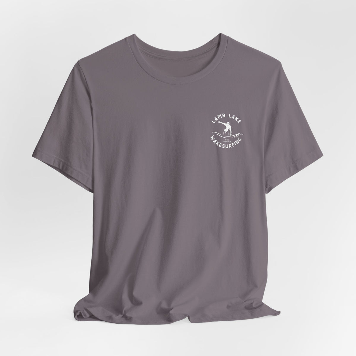 Wakesurf Pocket & Back Print Lamb Lake Minimalist Tee —  Short Sleeve Shirt