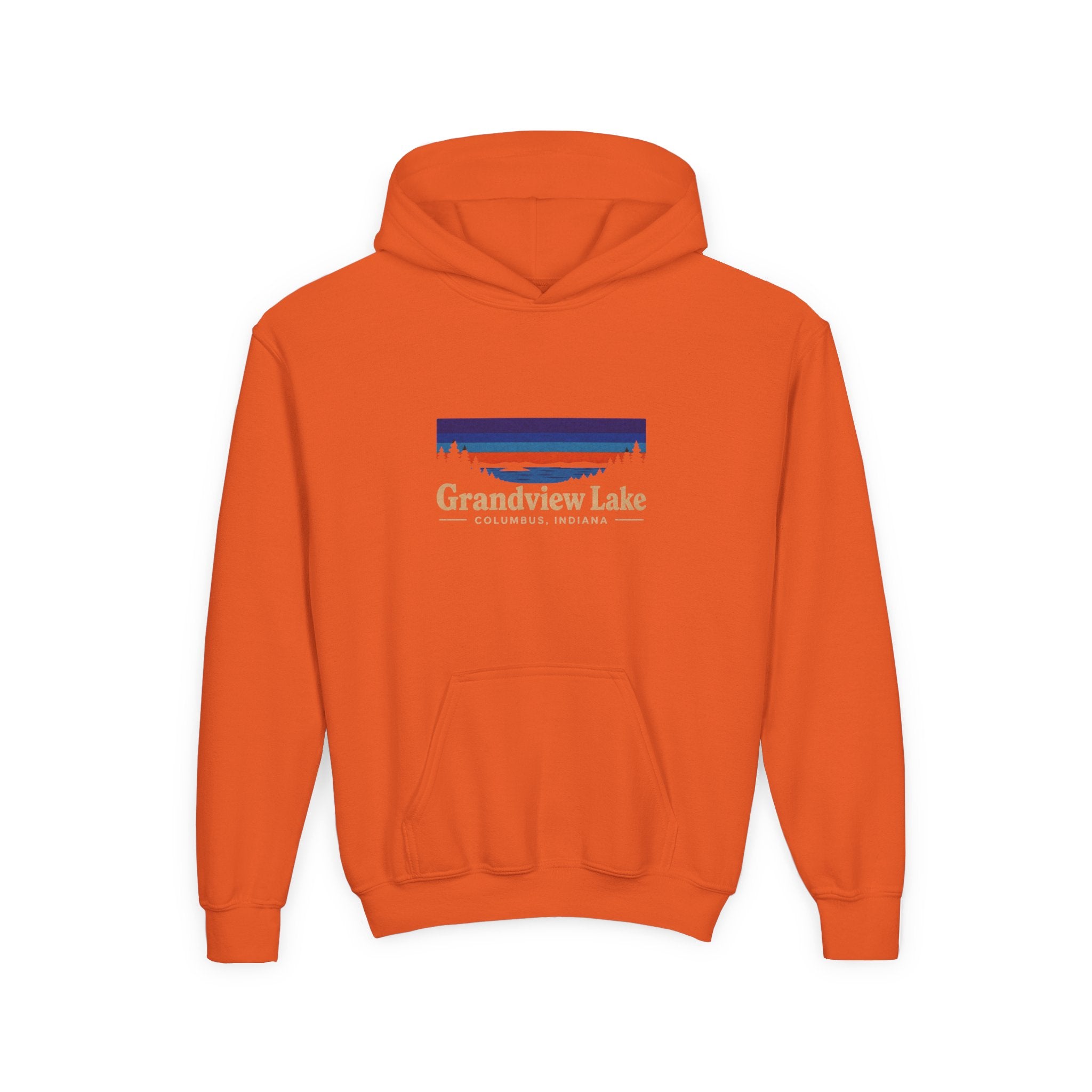 Youth Hoodie - Grandview Lake Sunset Logo