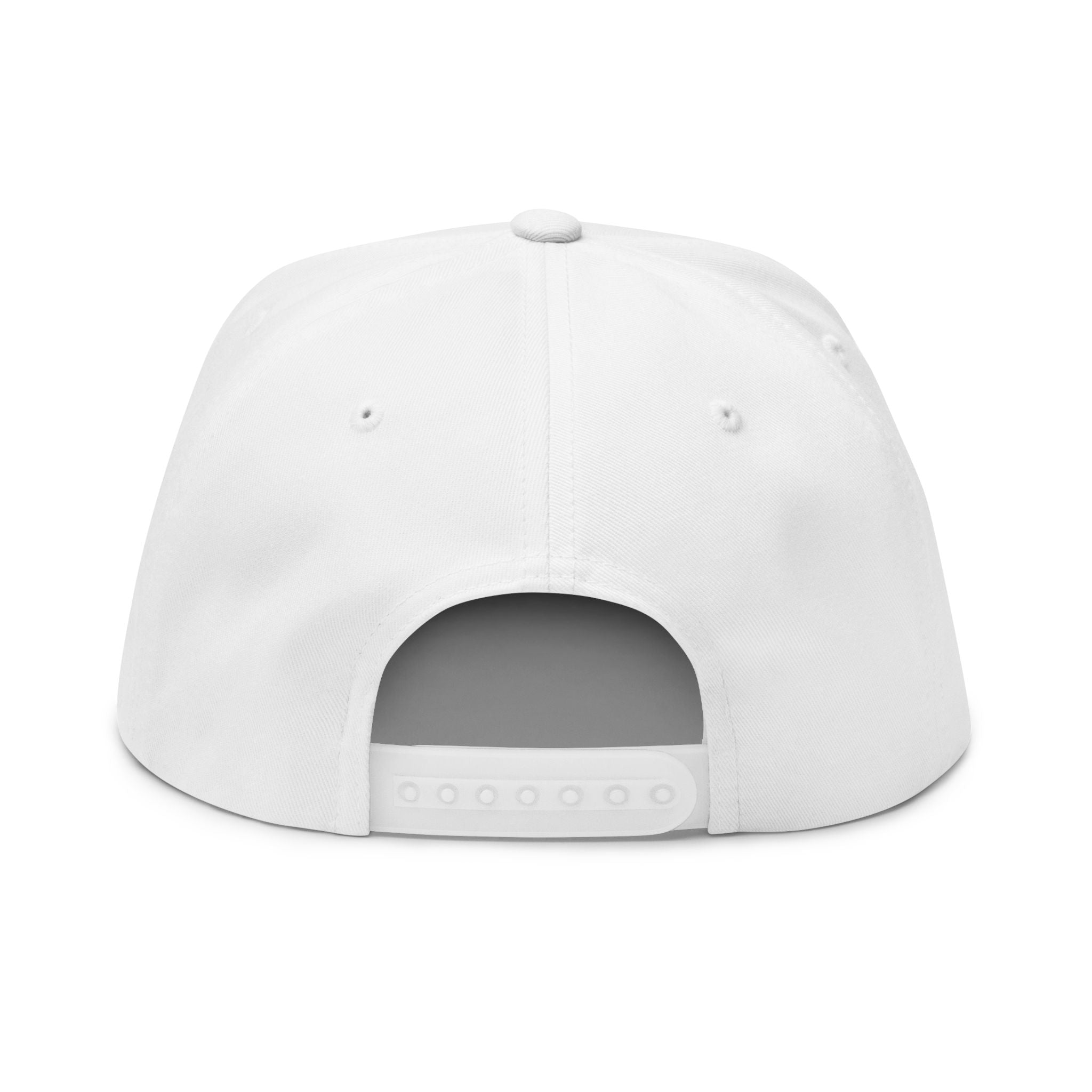 Flat Bill Cap — "Grandview Lake" Script Embroidered Snapback Hat