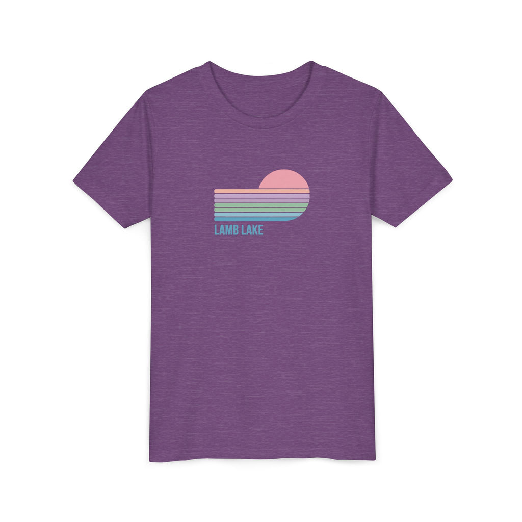 Youth Tee - Retro Pastel 'Lamb Lake' Sunset Graphic