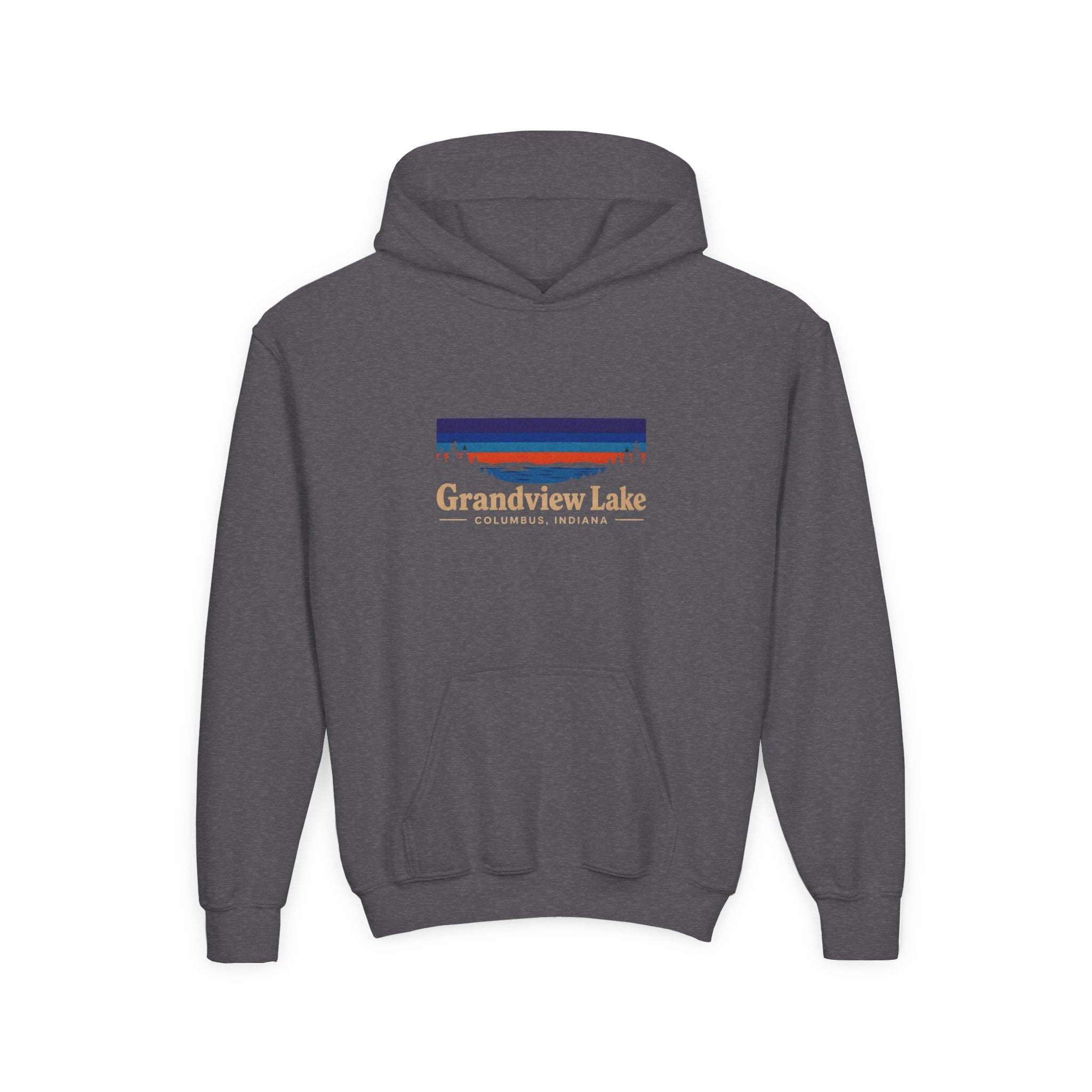 Youth Hoodie - Grandview Lake Sunset Logo