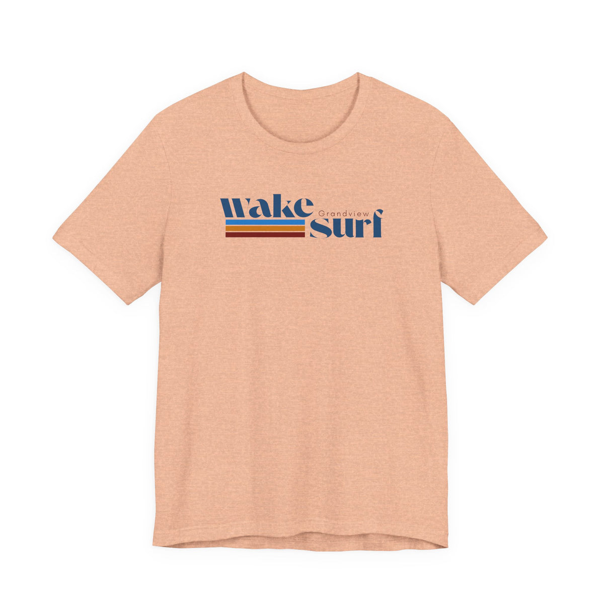 Wake Surf Grandview Stripe Tee — Retro Surfing Graphic T-Shirt