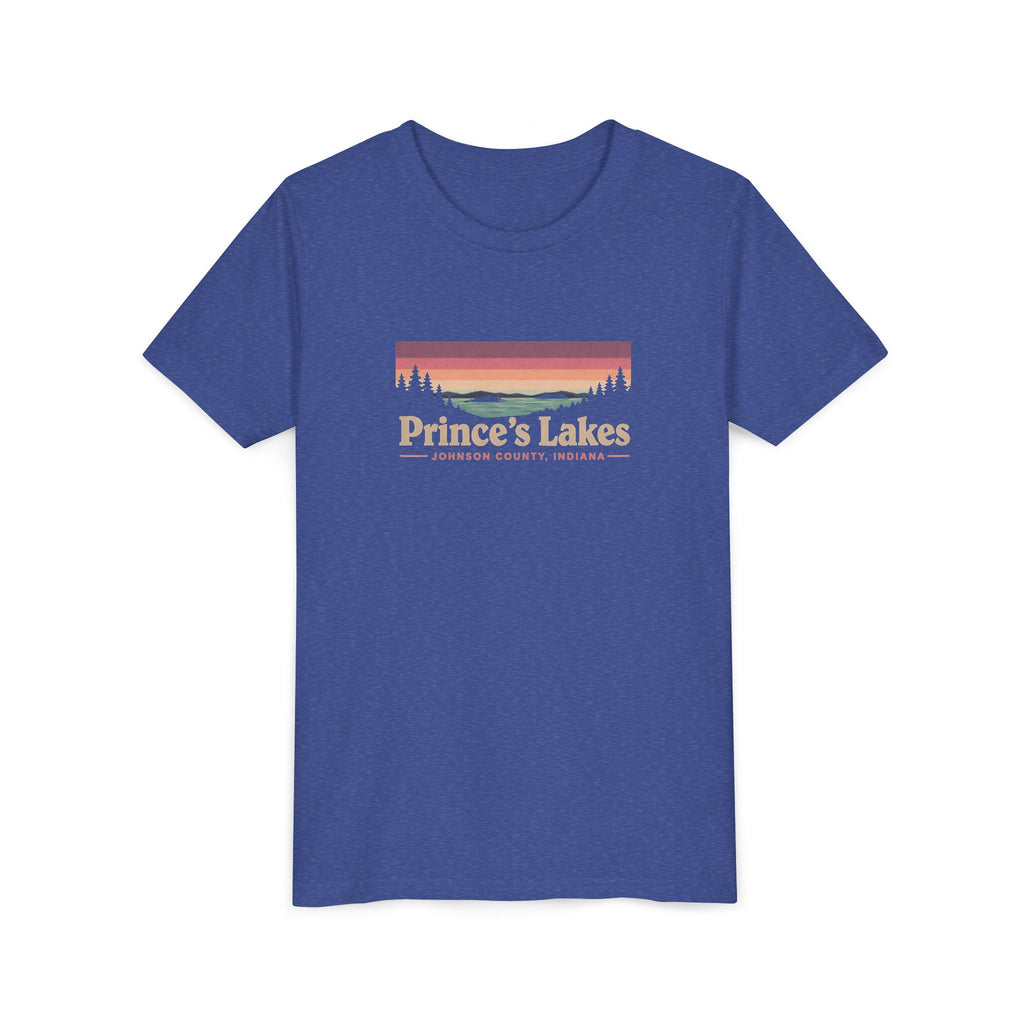 Youth Tee — Prince's Lakes Retro Sunset Graphic