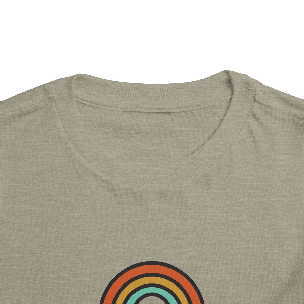 Retro Rainbow Toddler Tee — "Lamb Lake" Graphic Short Sleeve