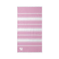 Prince's Lakes Striped Embroidered Beach Throw Towel — Lightweight Turkish Fringe Beach Towel