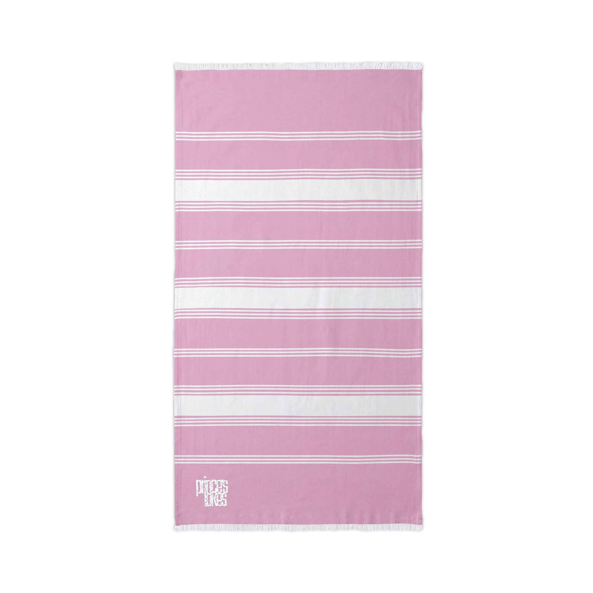 Prince's Lakes Striped Embroidered Beach Throw Towel — Lightweight Turkish Fringe Beach Towel
